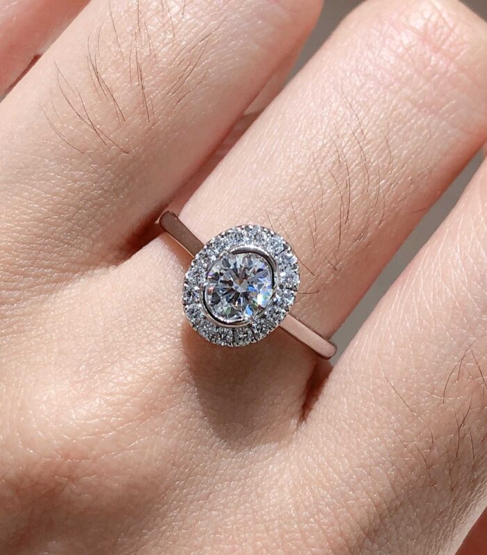 1ct Round Lab Diamond White Gold 18K Ring