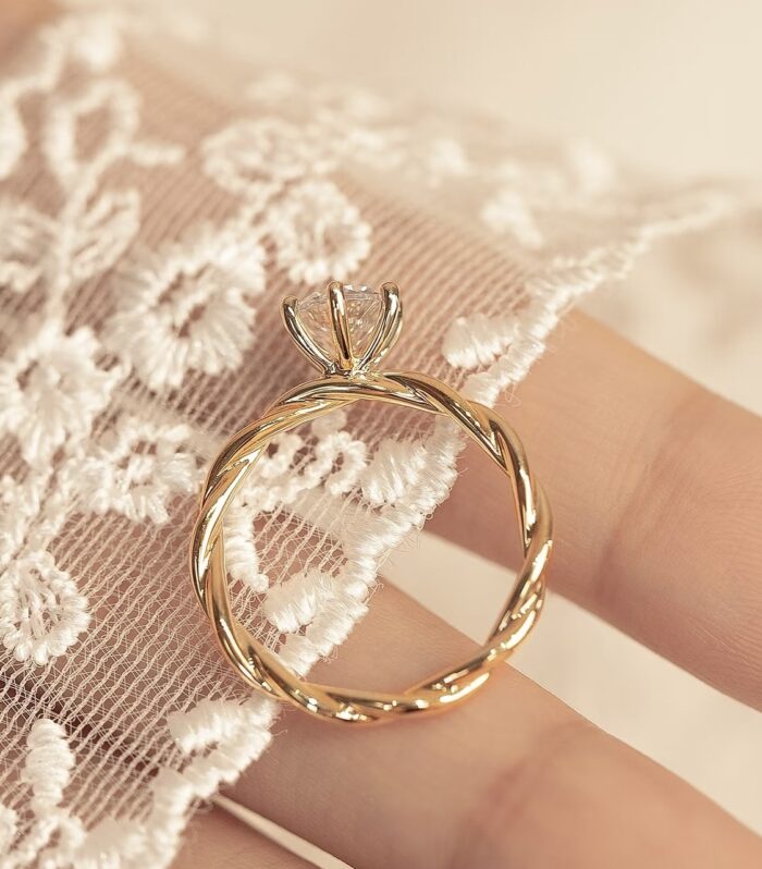 1ct Round Lab Diamond 18K红 Ring