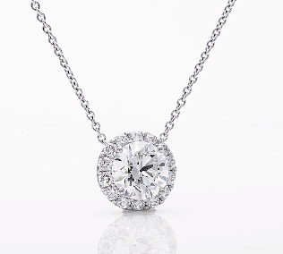 1ct Round Lab Diamond 铂PT950 Necklaces