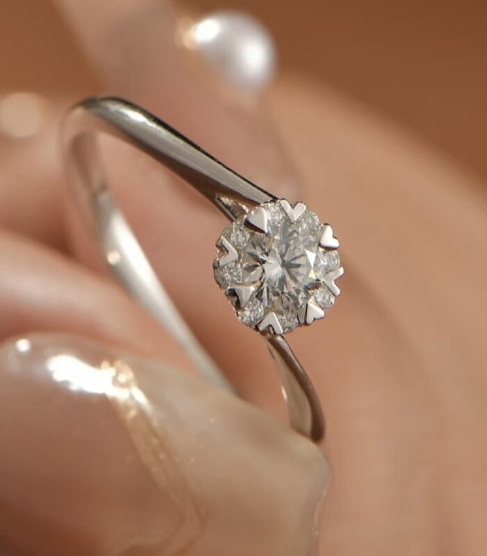 1ct Round Lab Diamond White Gold 18K Ring