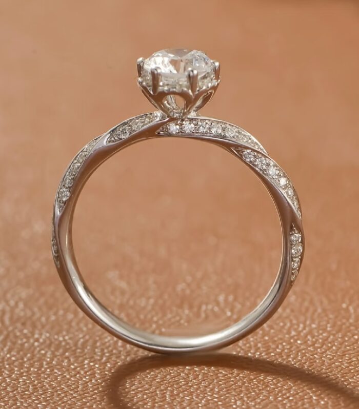 1ct Round Lab Diamond White Gold 18K Ring