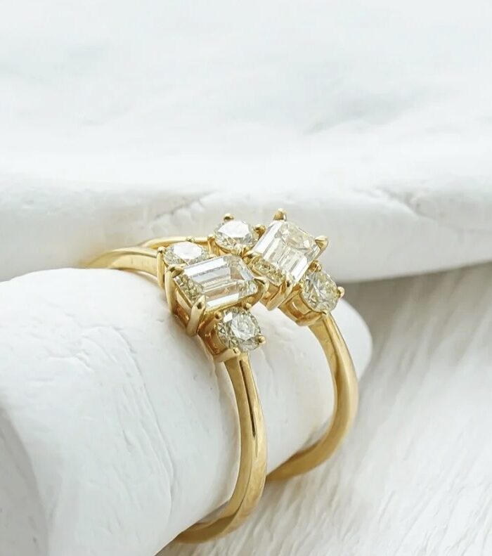 1ct Emerald Lab Diamond Yellow Gold 18K Ring