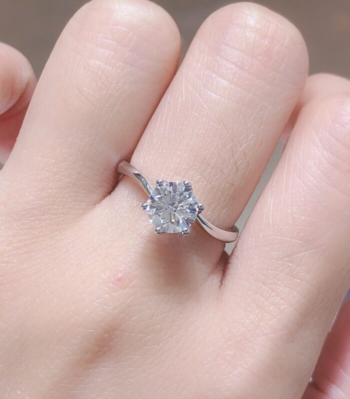 1ct Round Lab Diamond White Gold 18K Ring