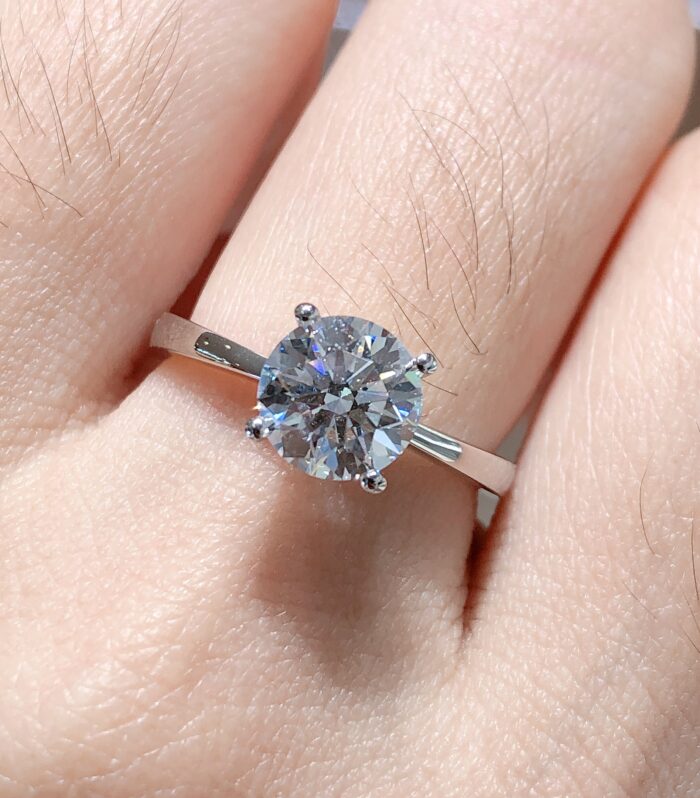 1ct Round Lab Diamond White Gold 18K Ring