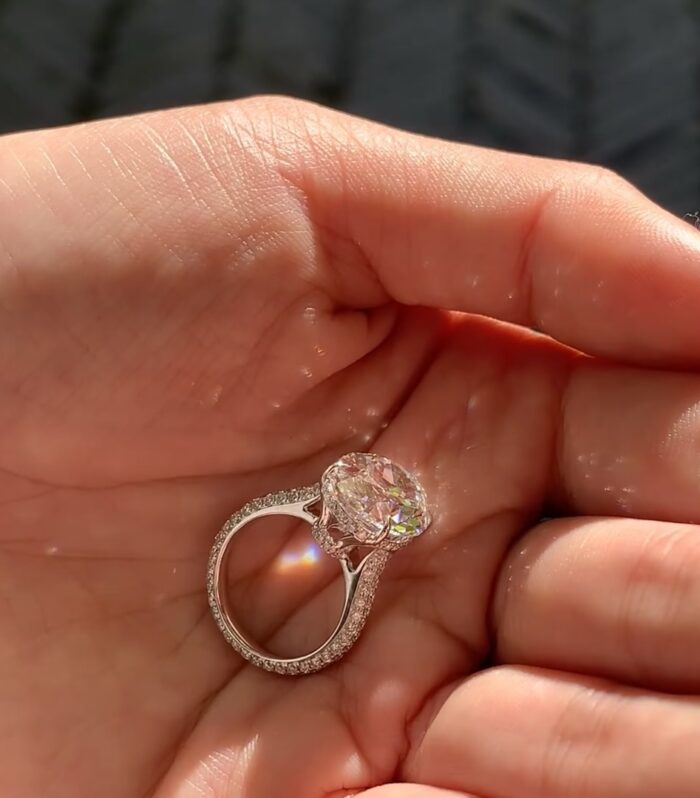 Oval 培育空托 铂PT950 Ring