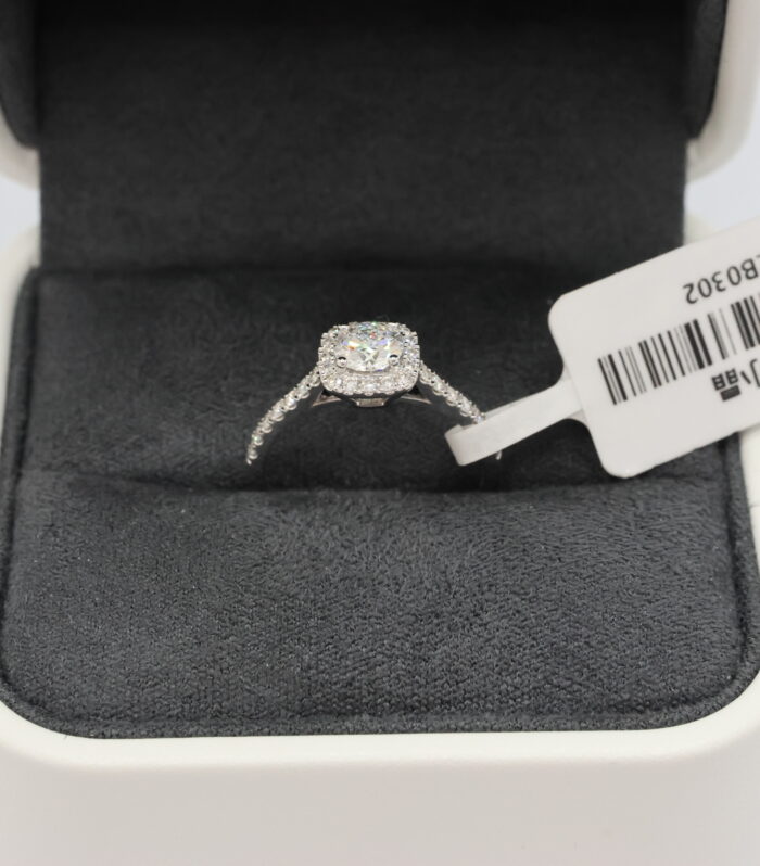 1ct Round Diamond White Gold 18K Ring