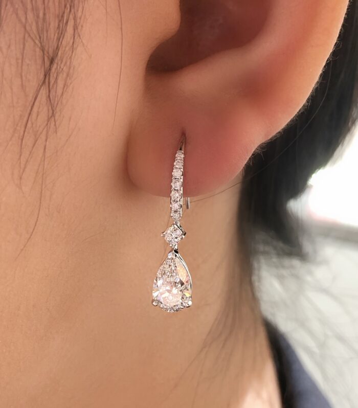 2ct Pear Lab Diamond 铂PT950 Ring