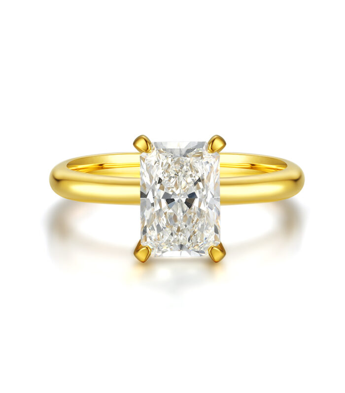 1ct Radiant Diamond Yellow Gold 18K Ring