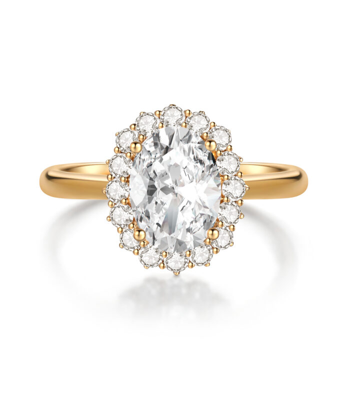 1ct Oval Diamond Yellow Gold 18K Ring