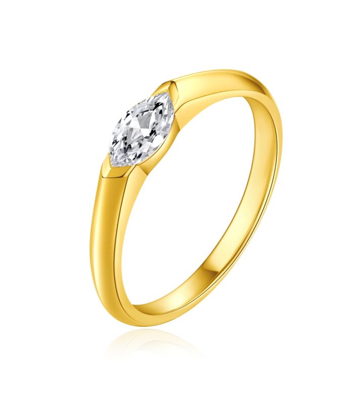1ct Marquise Diamond Yellow Gold 18K Ring