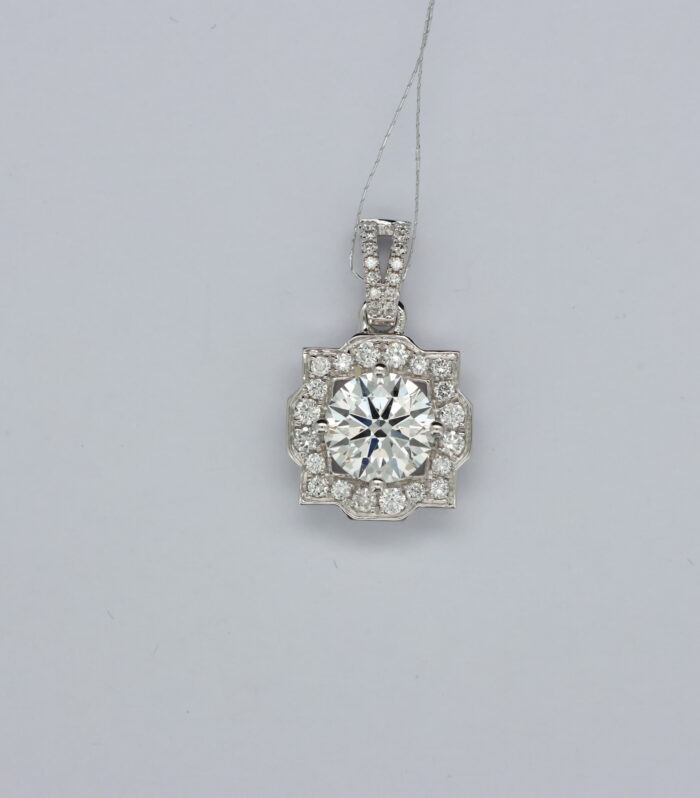 1ct Round Diamond White Gold 18K Ring