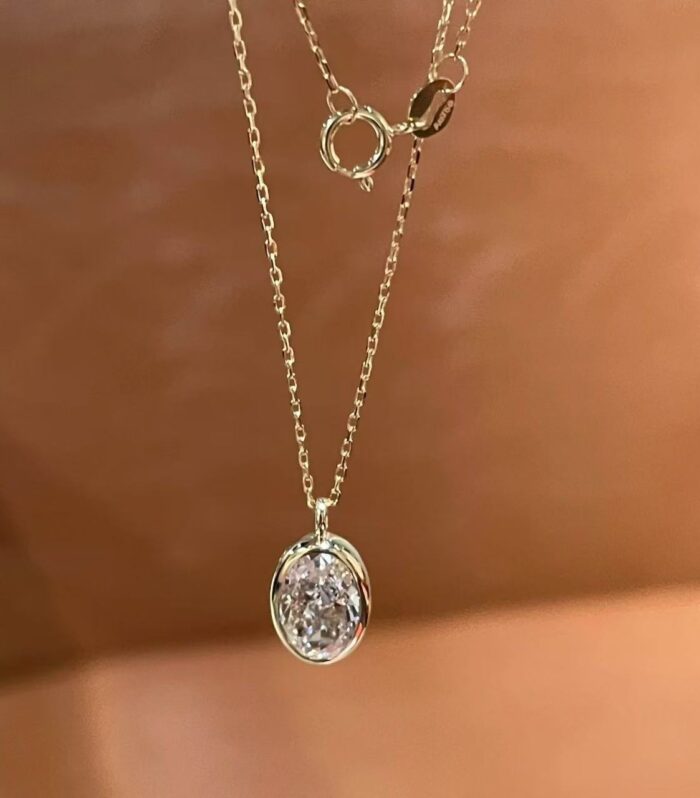 1ct Oval Lab Diamond Yellow Gold 18K Ring