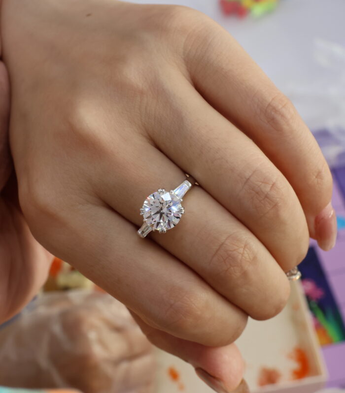 1ct Round Diamond 18k白 Ring