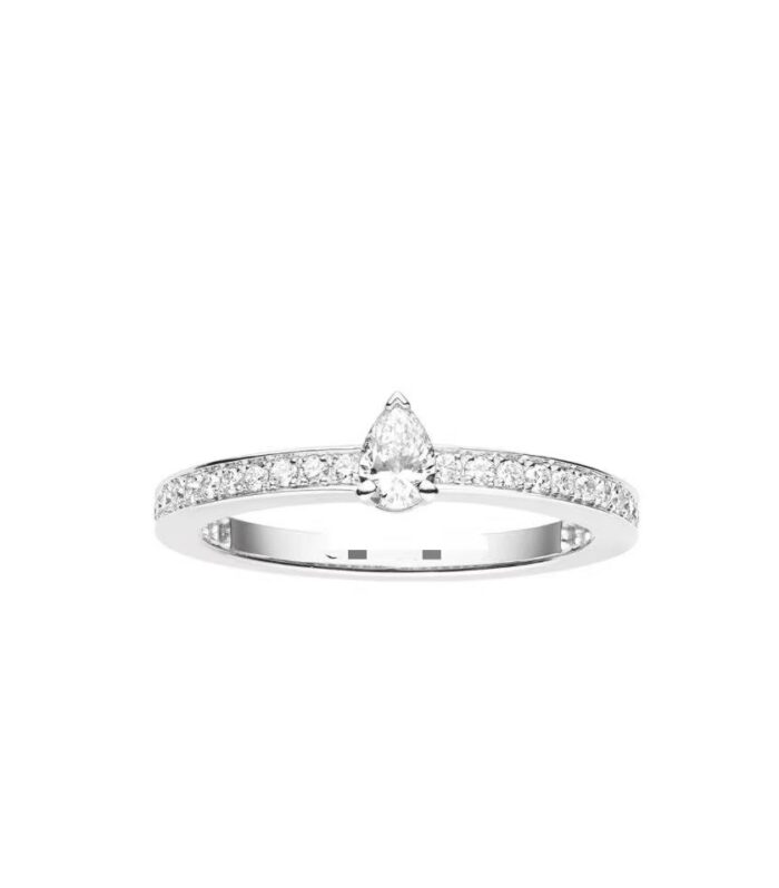 1ct Pear Lab Diamond 铂PT950 Ring