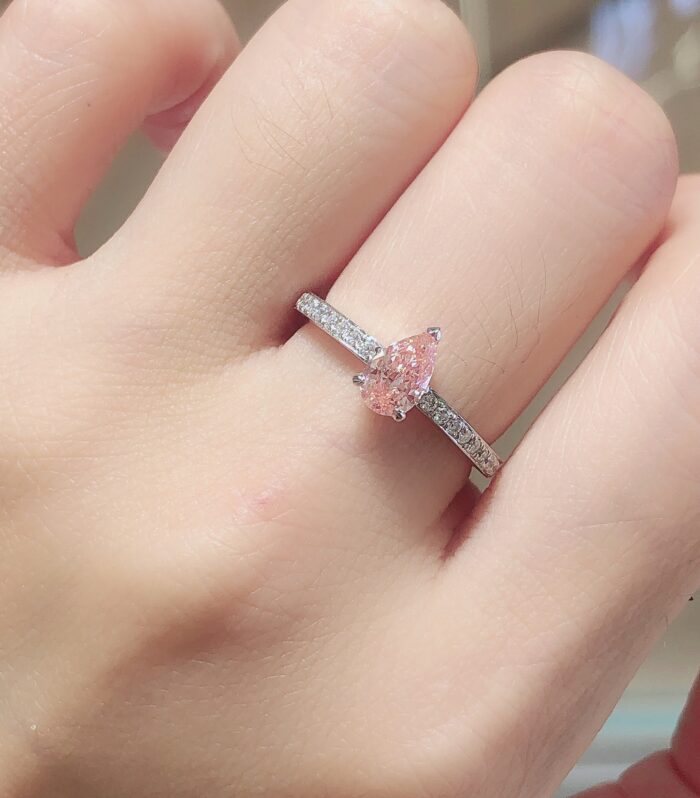 1ct Pear Lab Diamond 铂PT950 Ring