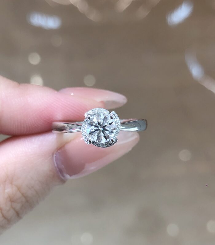 1ct Round Lab Diamond White Gold 18K Ring