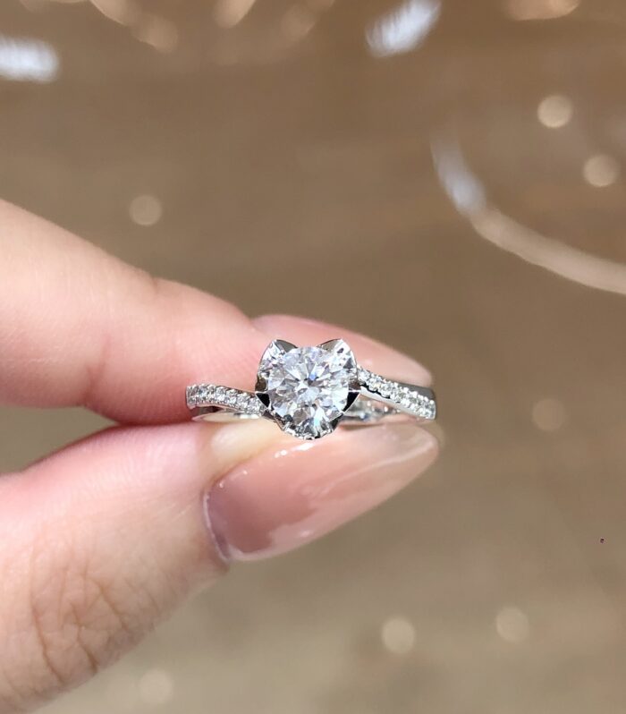 1ct Round Lab Diamond White Gold 18K Ring