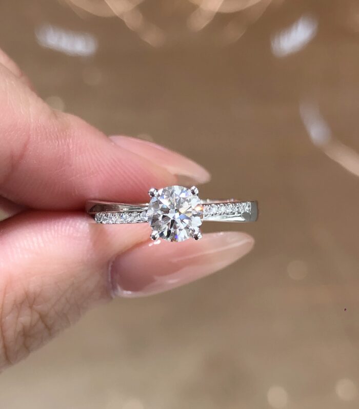 1ct Round Lab Diamond 铂PT950 Ring