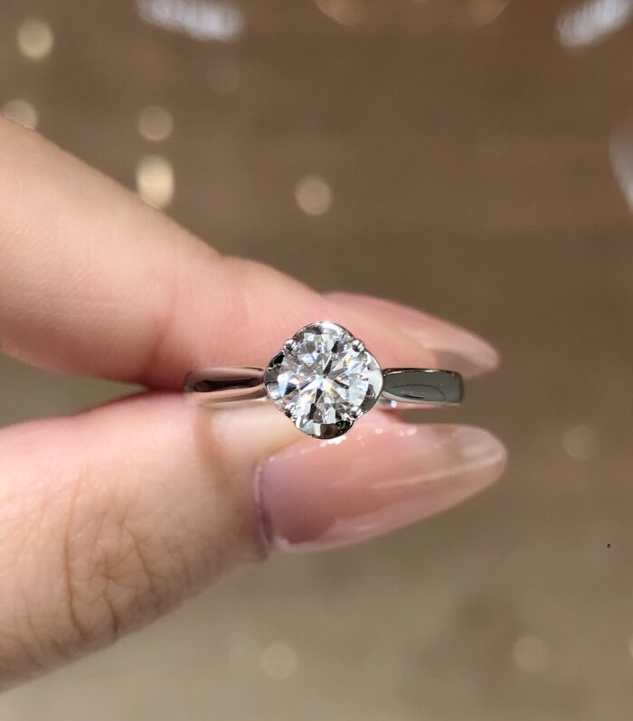 1ct Round Lab Diamond White Gold 18K Ring