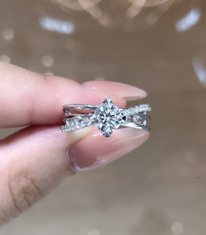 1ct Round Lab Diamond White Gold 18K Ring