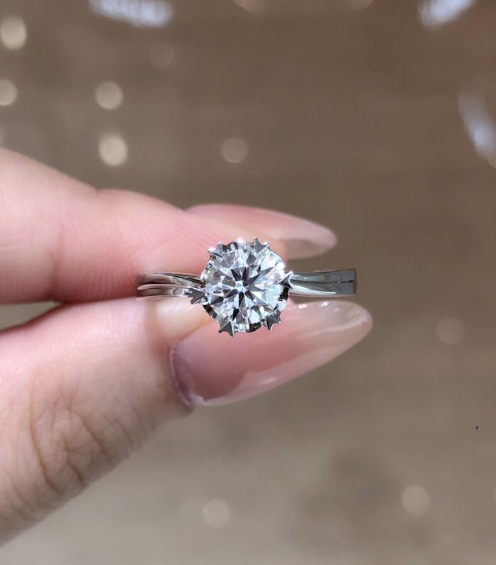 1ct Round Lab Diamond White Gold 18K Ring