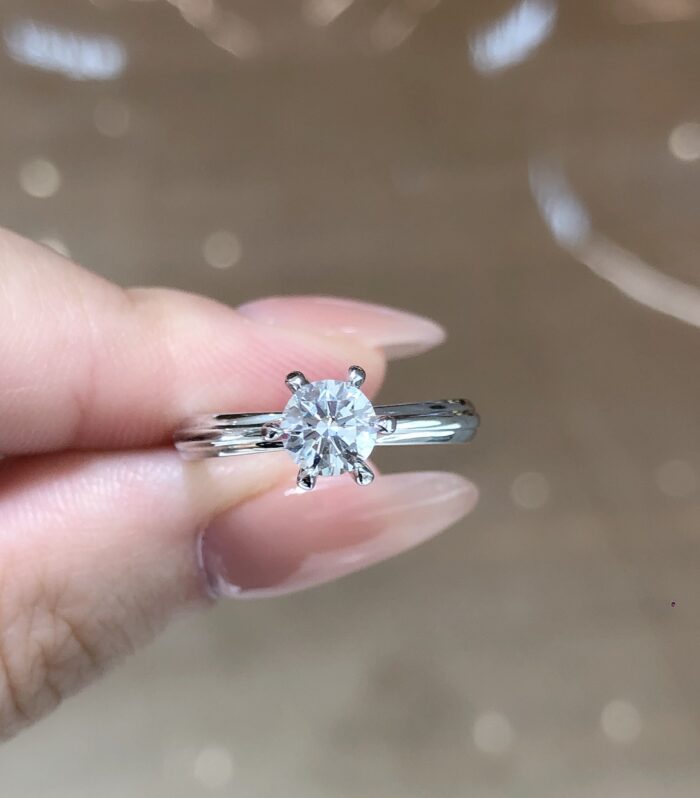 1ct Round Lab Diamond White Gold 18K Ring