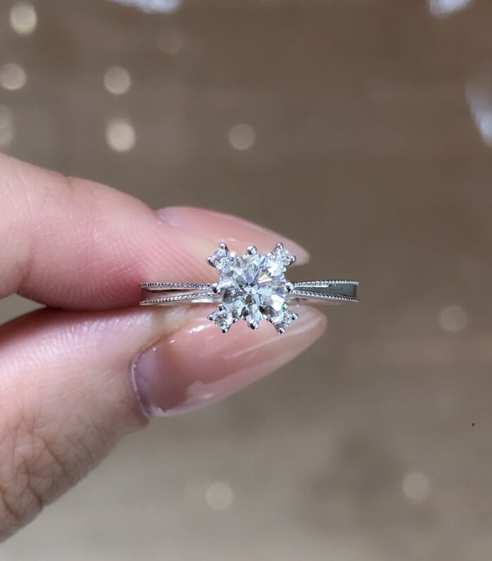 1ct Round Lab Diamond White Gold 18K Ring