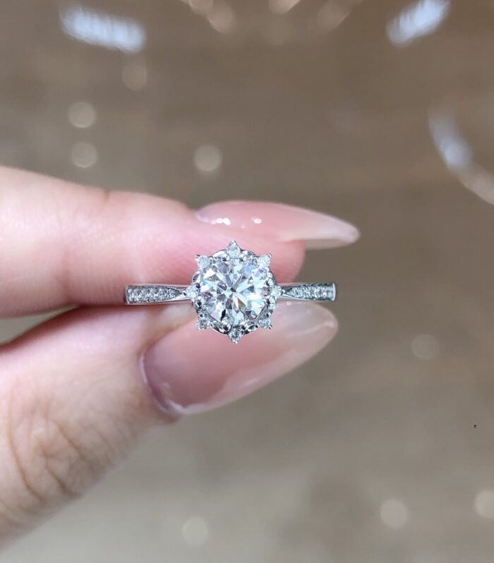 1ct Round Lab Diamond White Gold 18K Ring