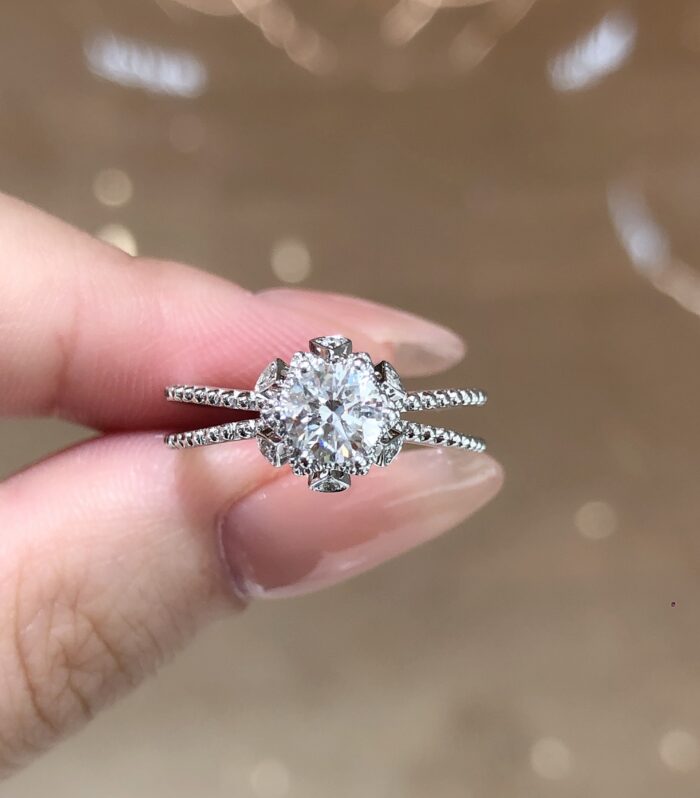 1ct Round Lab Diamond White Gold 18K Ring