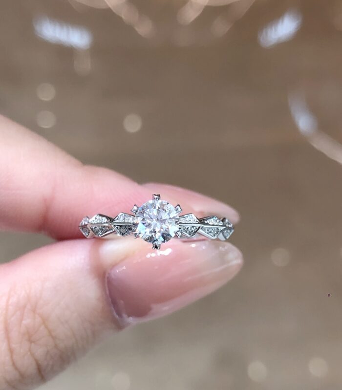 1ct Round Lab Diamond White Gold 18K Ring