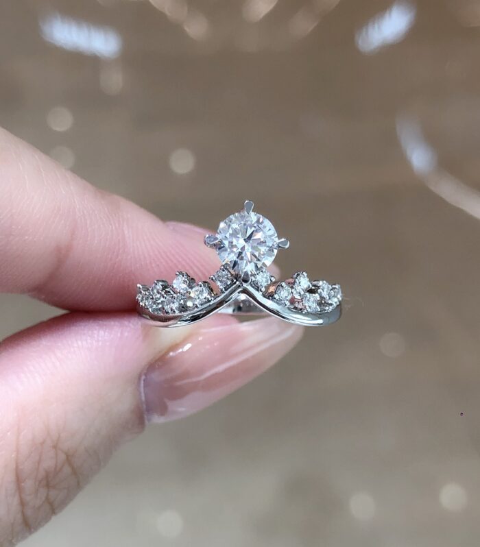 1ct Round Lab Diamond White Gold 18K Ring