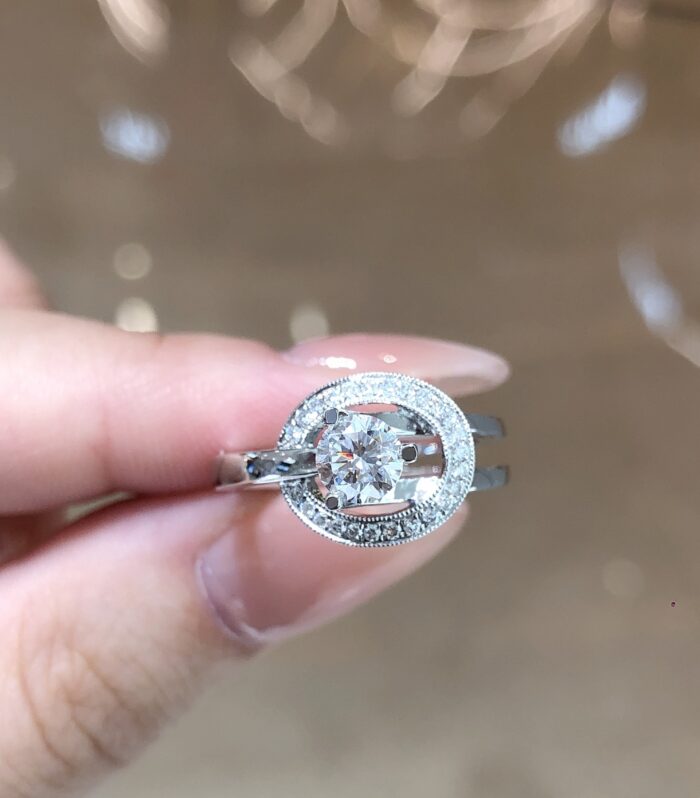 1ct Round Lab Diamond White Gold 18K Ring