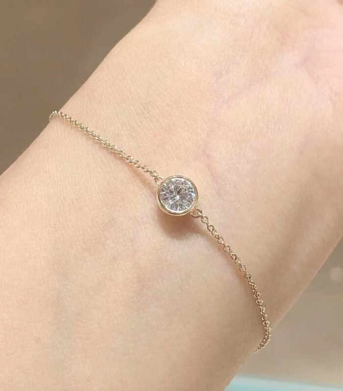 1ct Round Lab Diamond Yellow Gold 18K Ring