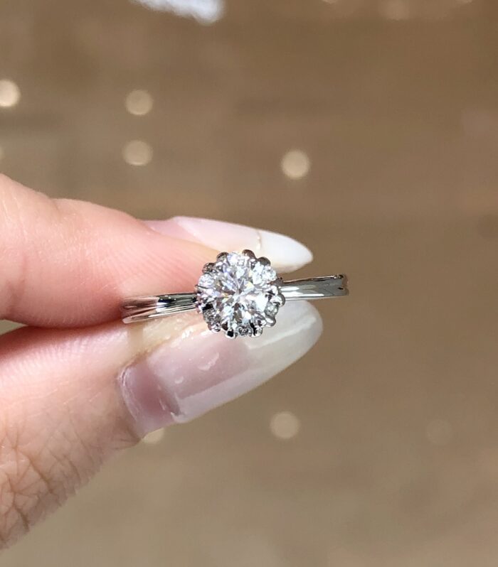 1ct Round Lab Diamond White Gold 18K Ring