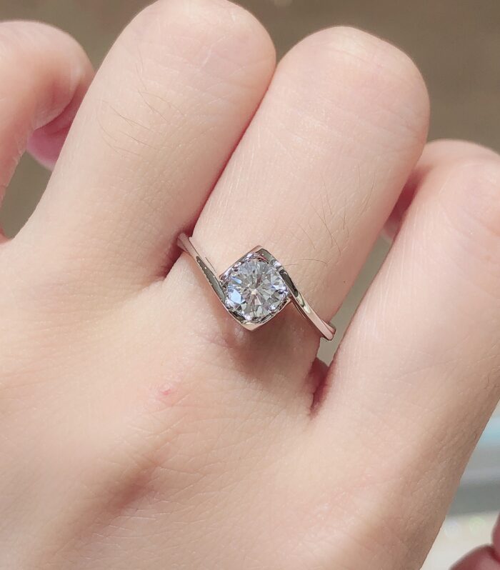 1ct Round Lab Diamond White Gold 18K Ring