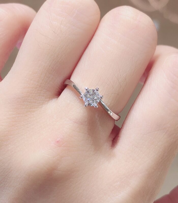 1ct Round Lab Diamond White Gold 18K Ring