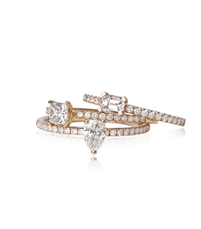 1ct Princess Lab Diamond Yellow Gold 18K Ring