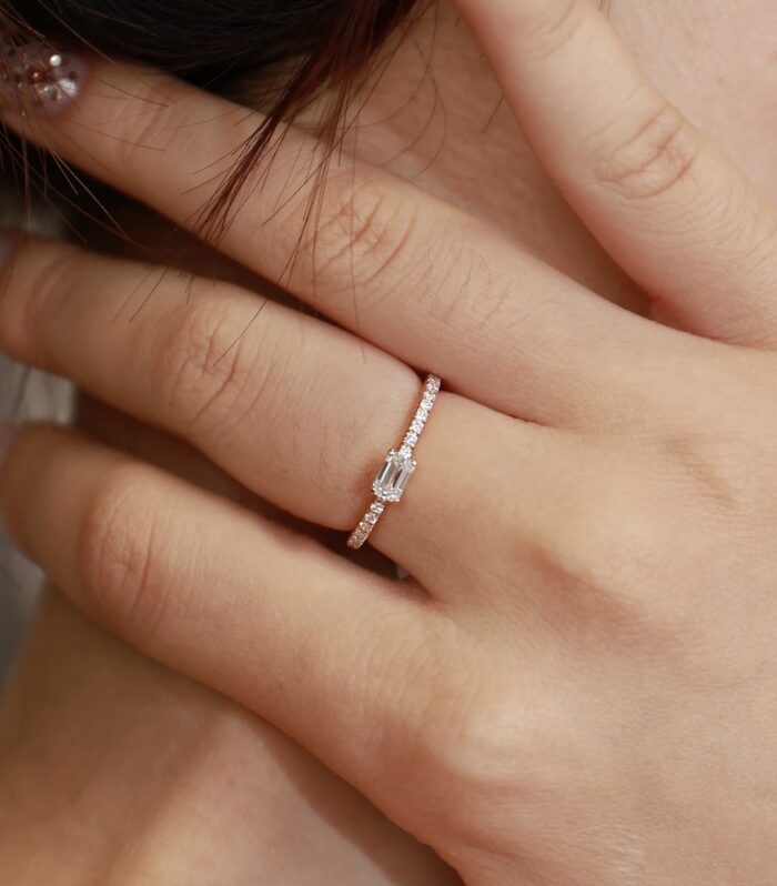 1ct Emerald Lab Diamond Yellow Gold 18K Ring