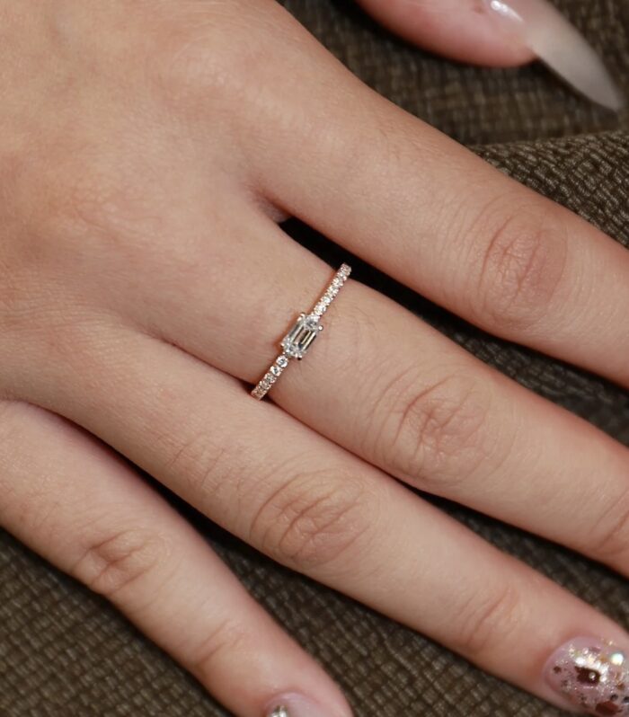 1ct Emerald Lab Diamond Yellow Gold 18K Ring