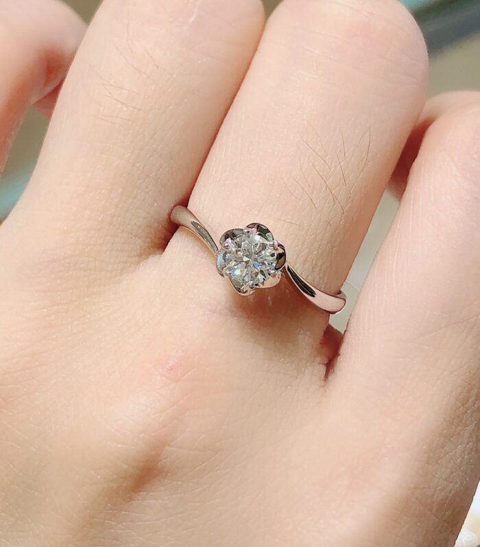 1ct Round Lab Diamond White Gold 18K Ring