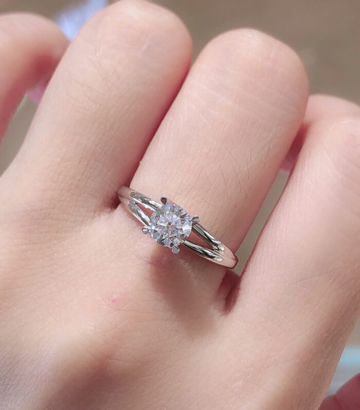 1ct Round Lab Diamond White Gold 18K Ring