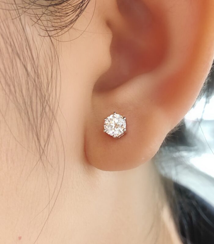 2ct Round Lab Diamond White Gold 18K Earrings