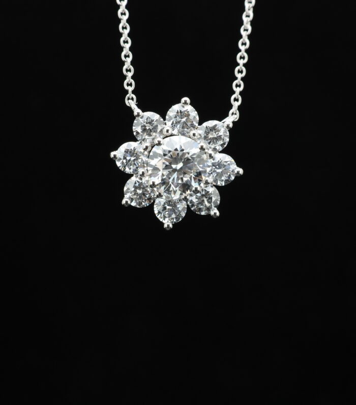 1ct Round Diamond White Gold 18K Necklaces