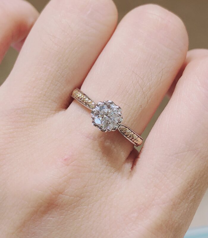 1ct Round Lab Diamond 18K编织 Ring