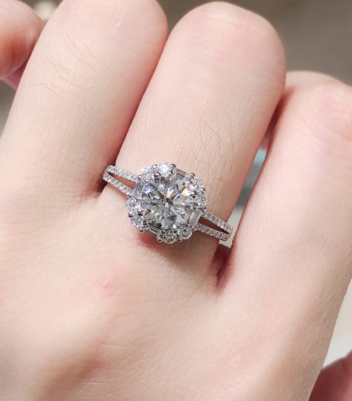 1ct Round Lab Diamond 铂PT950 Ring