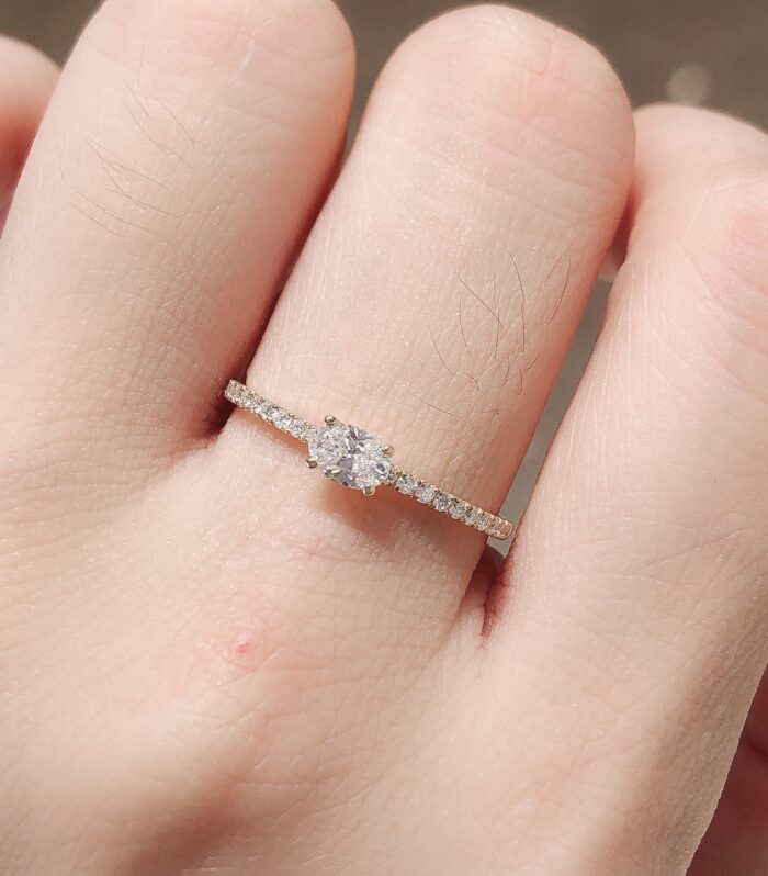 1ct Oval Lab Diamond Yellow Gold 18K Ring