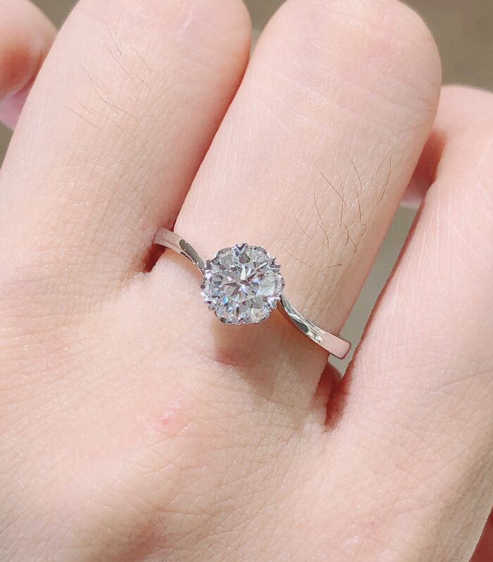 1ct Round Lab Diamond White Gold 18K Ring