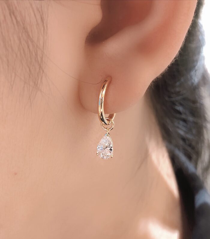 2ct Pear Lab Diamond Yellow Gold 18K Ring