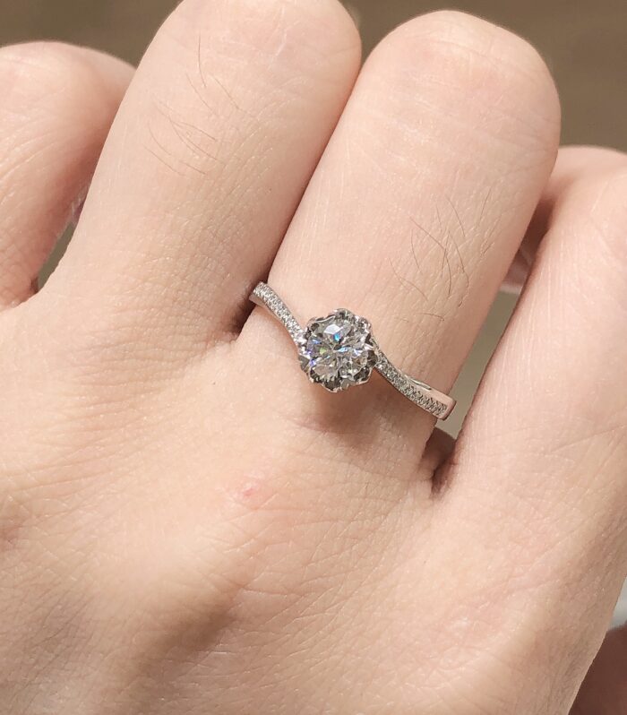 1ct Round Lab Diamond White Gold 18K Ring