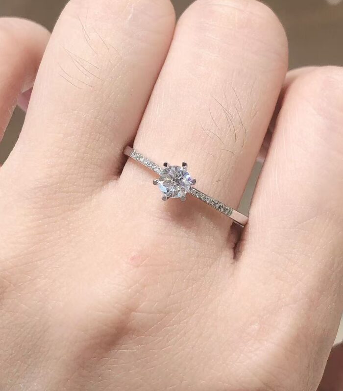 1ct Round Lab Diamond White Gold 18K Ring